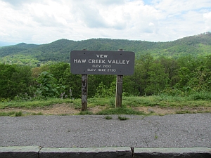Haw Creek overlook sign