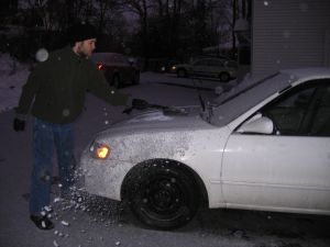 clearing windshield