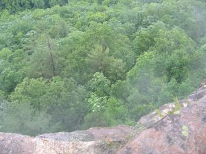 Looking down from Chimney rock