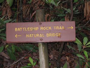 Battleship trail sign