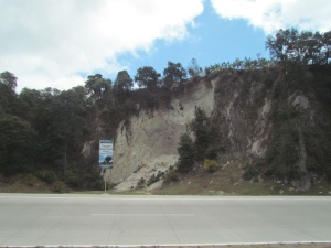 rock slide on mountain